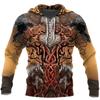 Men's Casual Tops Creative 3D Digital Tattoo Print Pullover Sweatshirt