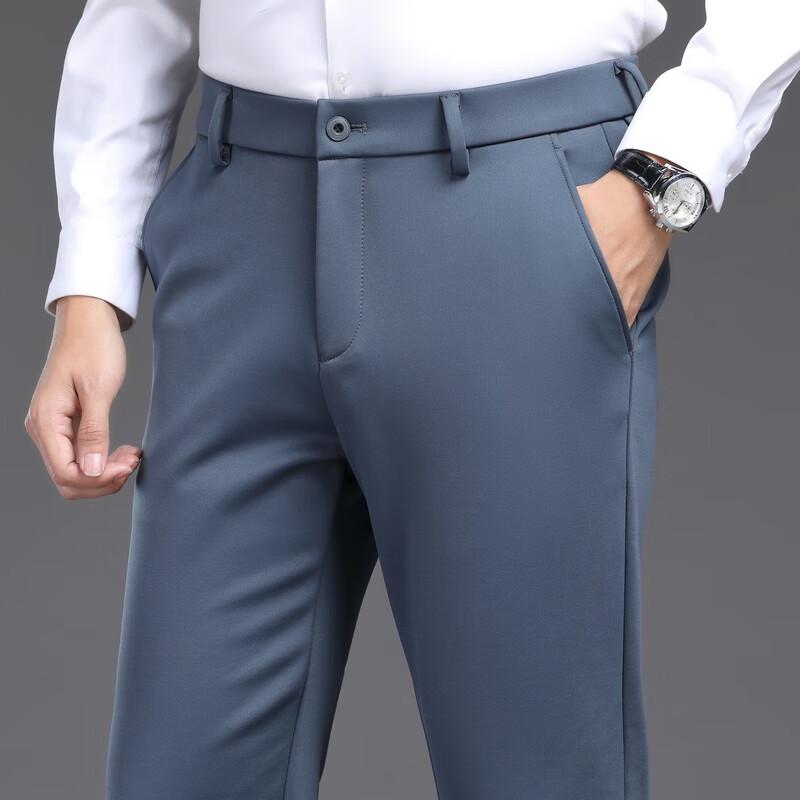 Yiliteng Men's Casual Wrinkle-Resistant Straight-Fit Pants YTMMC6005