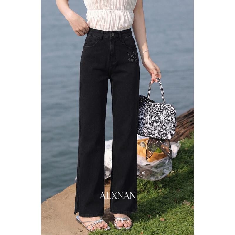 Women s High-Waisted Straight-Leg Jeans M