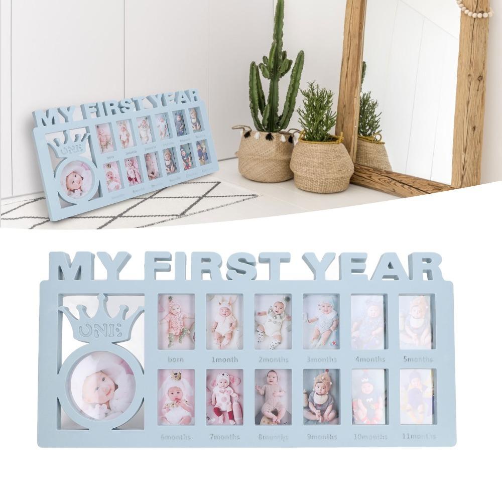 

Plastic Baby Growth Frame 15.55*7.6 in Baby Milestone Frame Tabletop Photo Frame Mothers Day Gift синий