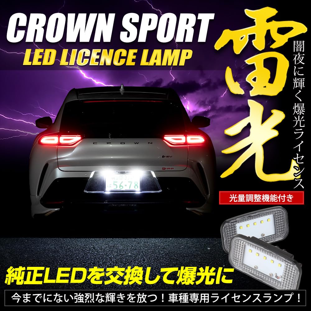 YOURS Crown Sports Car Specific Design LED License Unit License Plate Light Compatible with