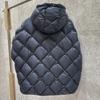 Autumn and Winter New Down Jacket Vest European Version Large Size Loose Side Buckle Hooded Vest Rhombus Thermal Vest