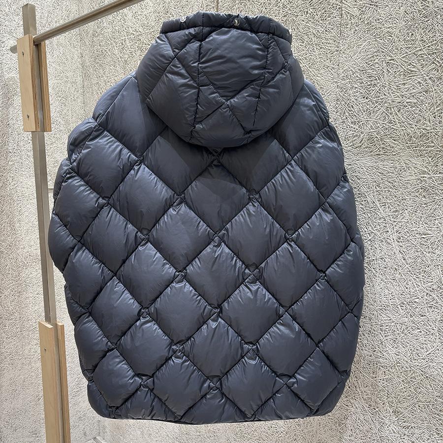 Autumn and Winter New Down Jacket Vest European Version Large Size Loose Side Buckle Hooded Vest Rhombus Thermal Vest