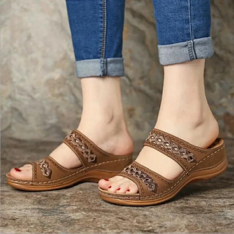 fashion Casual Sandals Summer Women Shoes Wedges Sandals Platform Roman Women's Low Heels Beach Shoes Soft Open Toe Shoes