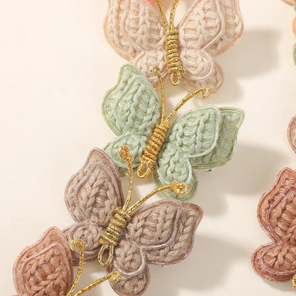 BABY BOWS 10Pcs New Baby Hairs Clips Wool Knitting Headwear for Girls Children Handmade Butterfly  Hairpins Hair Accessories