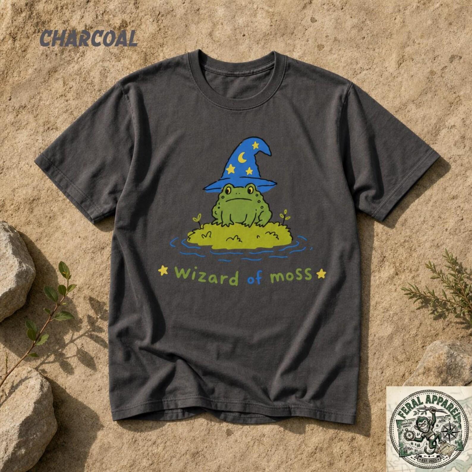 Wizard Frog T-Shirt Whimsical Nature llustration Unisex Silly Tee 2XL