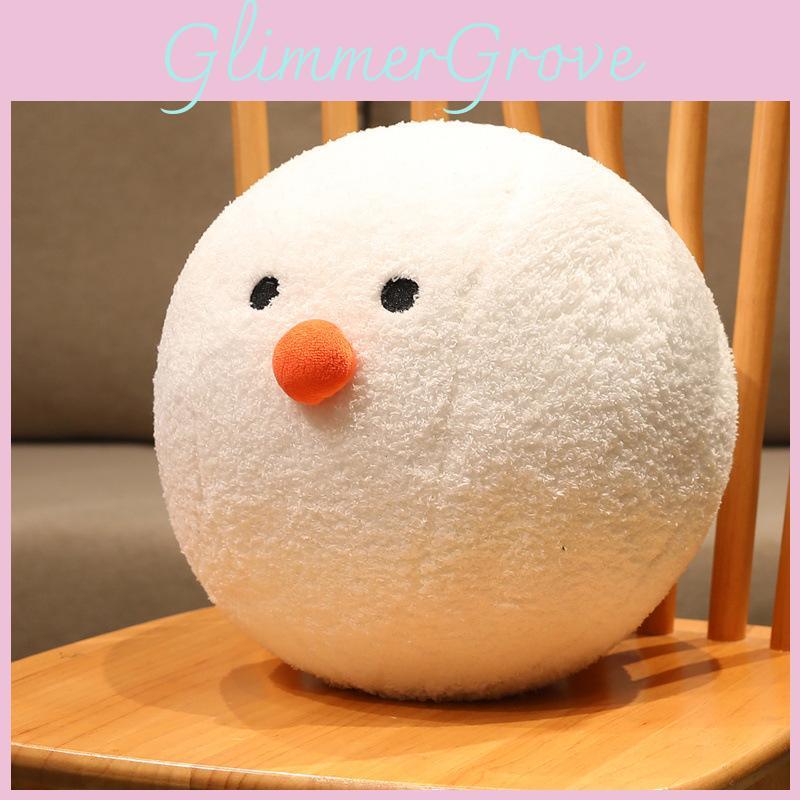 Adorable White Snowman Plush Doll Cushion For Christmas Perfect Holiday Gift For Kids