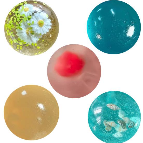 1/2Pcs Coconut Oil Stress Ball Slow Rising Stress Relief Ball Squeeze Toy Reusable Stretchy Decompression Clear Ball Sensory Toy