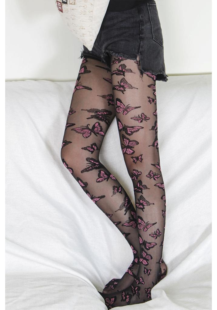 Sexy Pantyhose Elasticity Sheer Cute Pantyhose Personality Fashion Butterfly Pattern Thin Version
