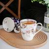 Keramiktasse im Landhausstil Büro-Wasserbecher Pärchen-Tasse Kaffeetasse Blumige Teetassen Nachmittagstee-Tasse Milchtassen Trinkgeschirr Tassen