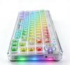 3-in-1 Transparent Mechanical Keyboard, Hot Swappable, RGB Backlit, Custom Keycaps for Gaming Office