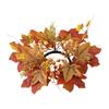 Fall Candle Ring for Pillar Artificial Candle Garland Decor Mini Autumn Wreath Rustic Fall Candle Holders for Bar Home Party