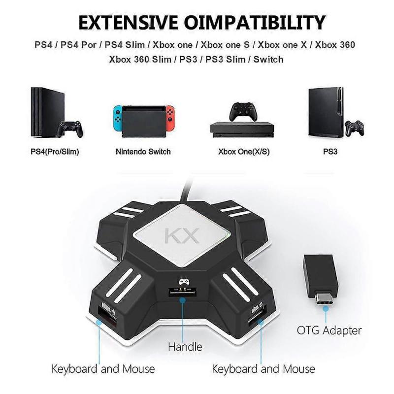 Gamepad To Keyboard And Mouse Converter Adapter Boxes Compatible With Ps4/Ps3/Pc