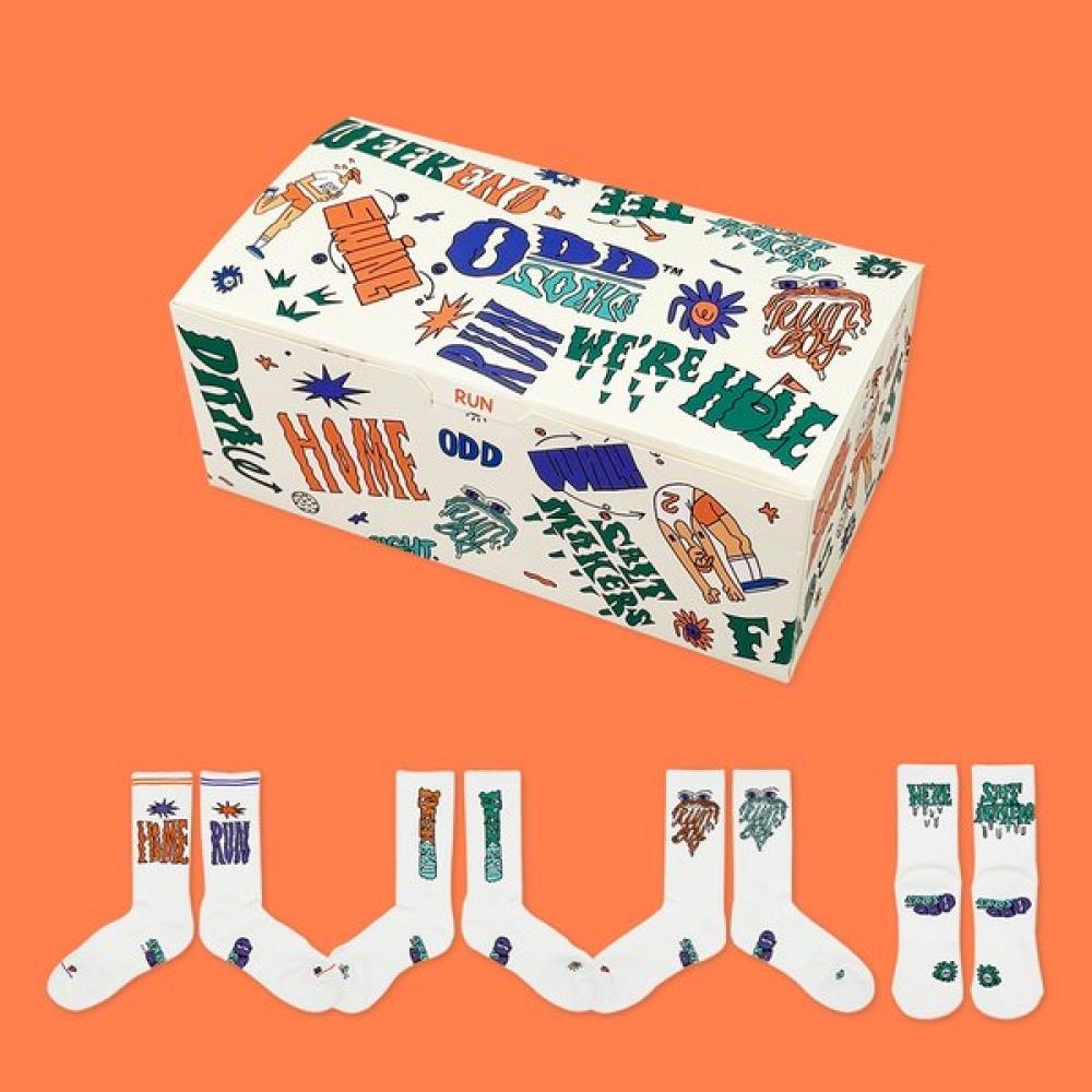 CoolmAx Odd Socks 4 PAck Running Crew Socks A M(230mm-250mm)