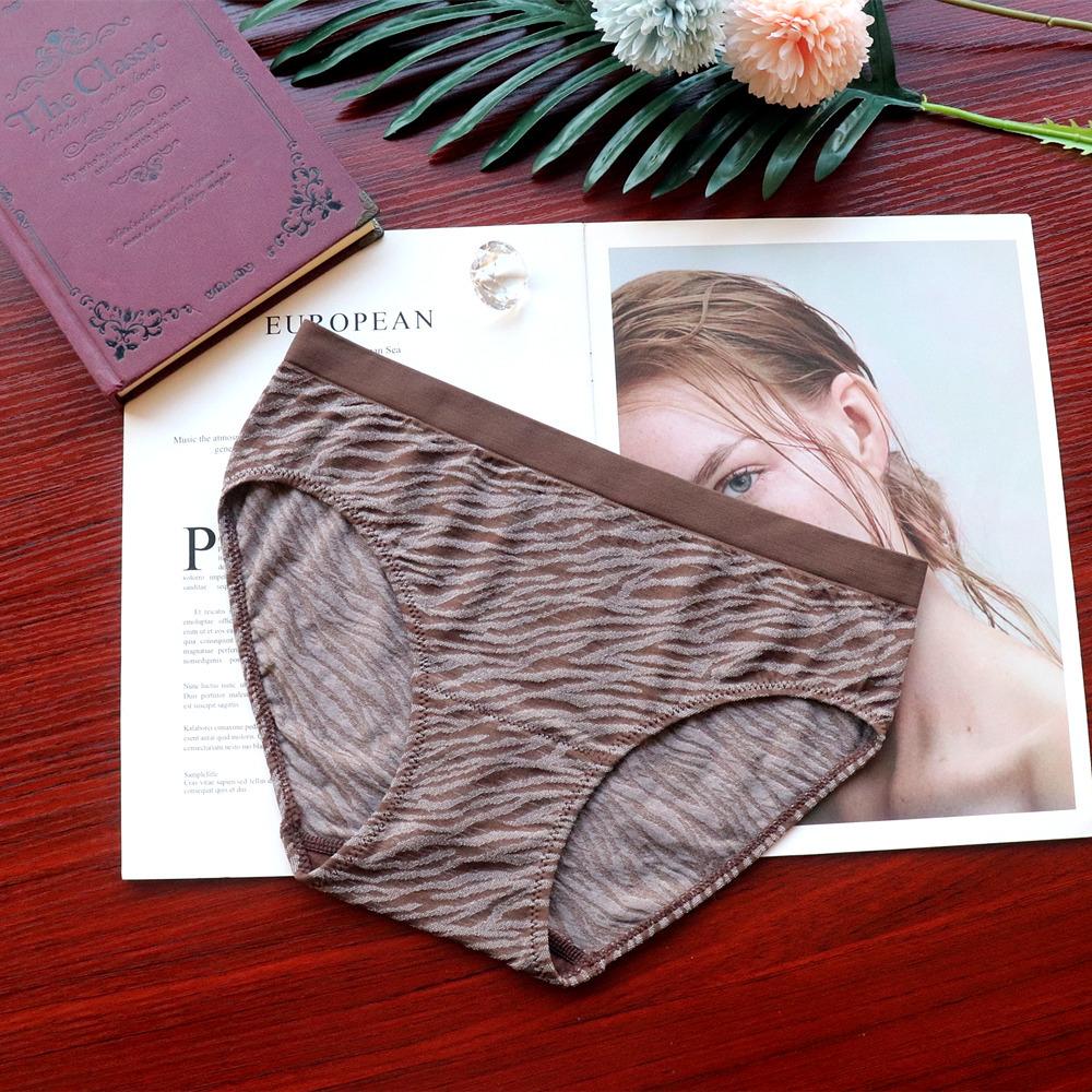 

Женское нижнее белье Bare Ammonia, дышащие трусики с зебровым принтом и низкой посадкой. Женские удобные трусы с подтяжкой бедер. L темно-коричневого