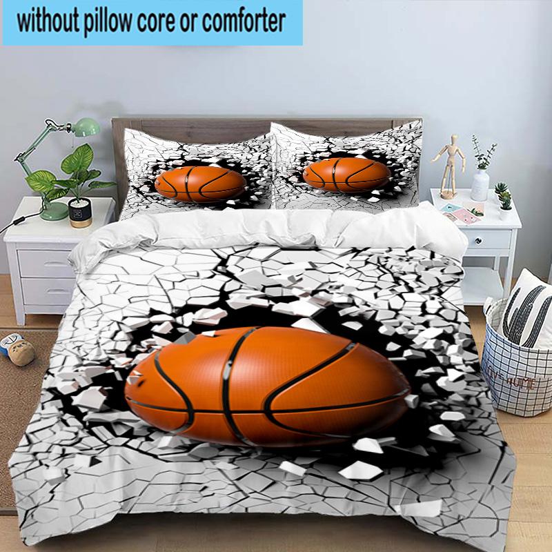 3PCS Basketball Pattern Background 3pcs Bedding,Including 3PCS Duvet Cover And 2pcs Pillowcases Perfect for Christmas,Ideal for Bedroom, Dormitory