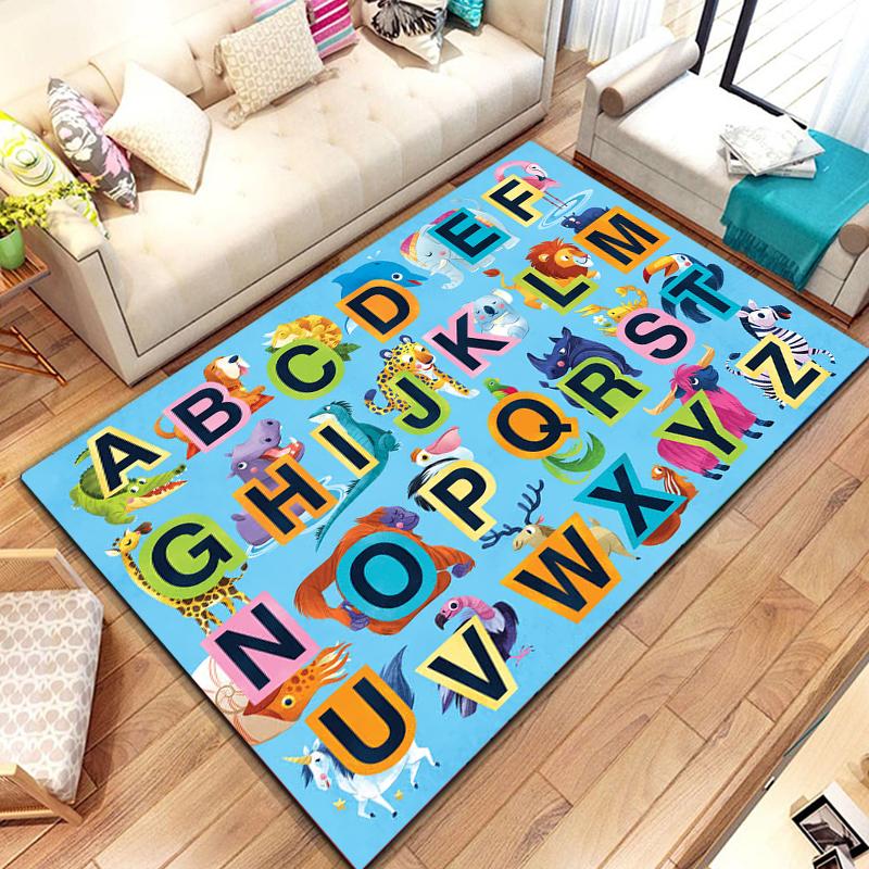 ABC Cartoon Alphabet Children Crawling Kids Playroom Early Education Area Rug,Carpet for Living Room Bedroom Sofa, play mats