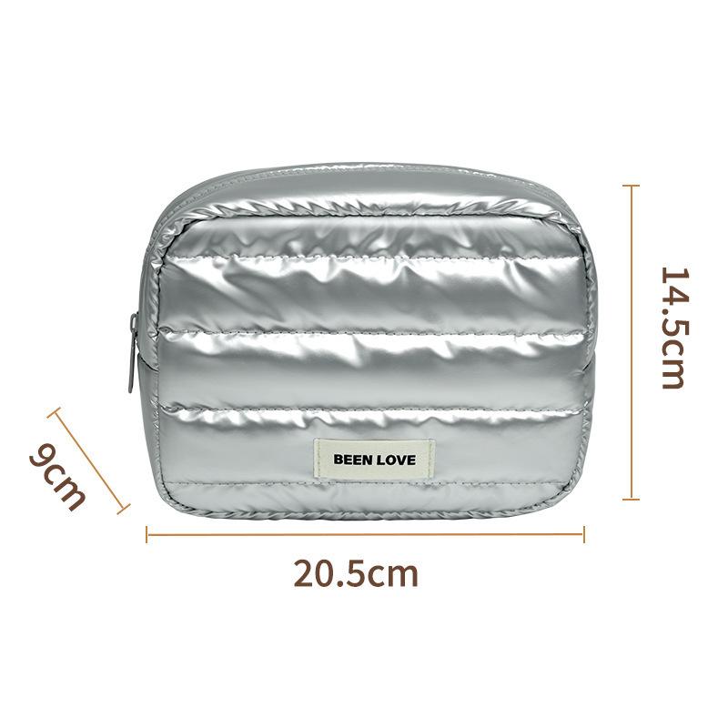 New Ins Style Simple Urban Hand-held High-end Pearlescent Cosmetic Bag Travel Storage Wash Bag Cosmetic Storage Bag