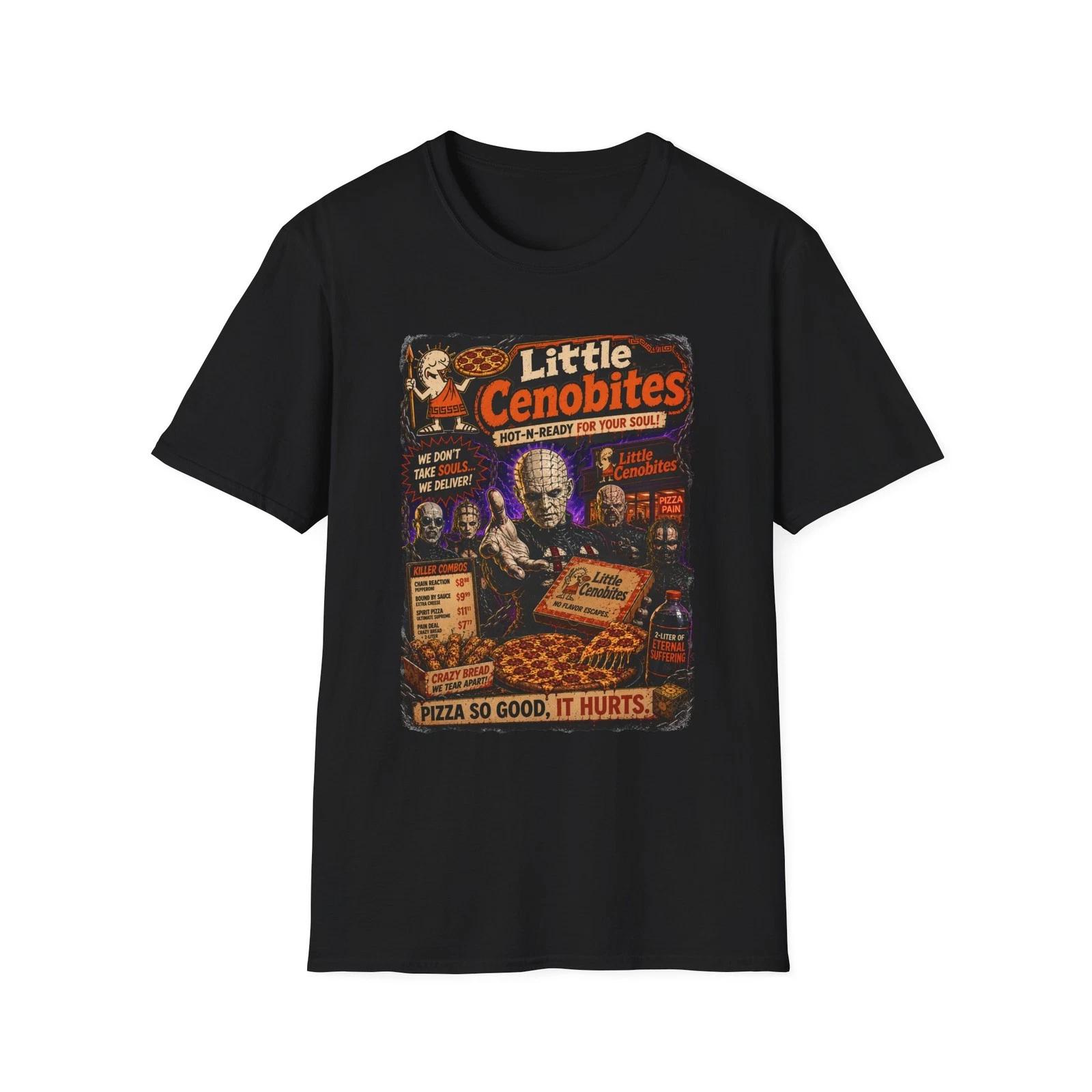 Little Cenobites Pizza Poster T-Shirt | Horror Movie Retro Hellraiser L