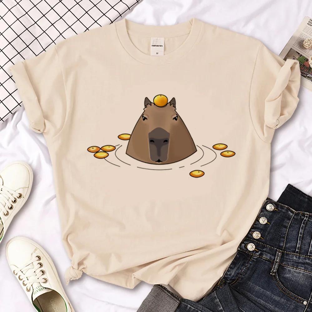Capybara Capybara T-Shirts Herren Y2K Designer Sommer T-Shirt Junge Y2k 2000er Japanische Kleidung Kawaii T-Shirt Grafik-Top Weiblich