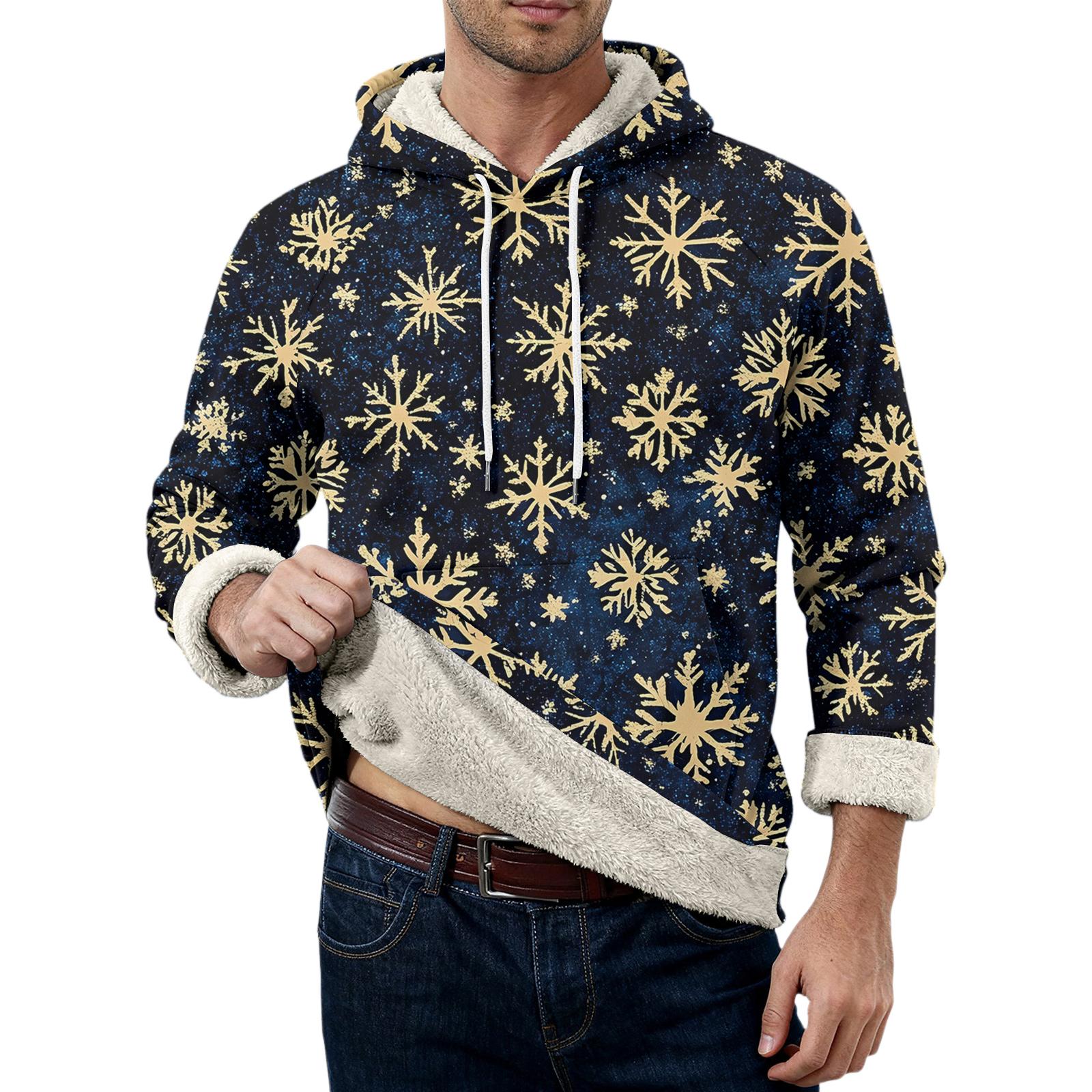 

Мужская повседневная флисовая толстовка с длинным рукавом и карманами L тёмно-синий