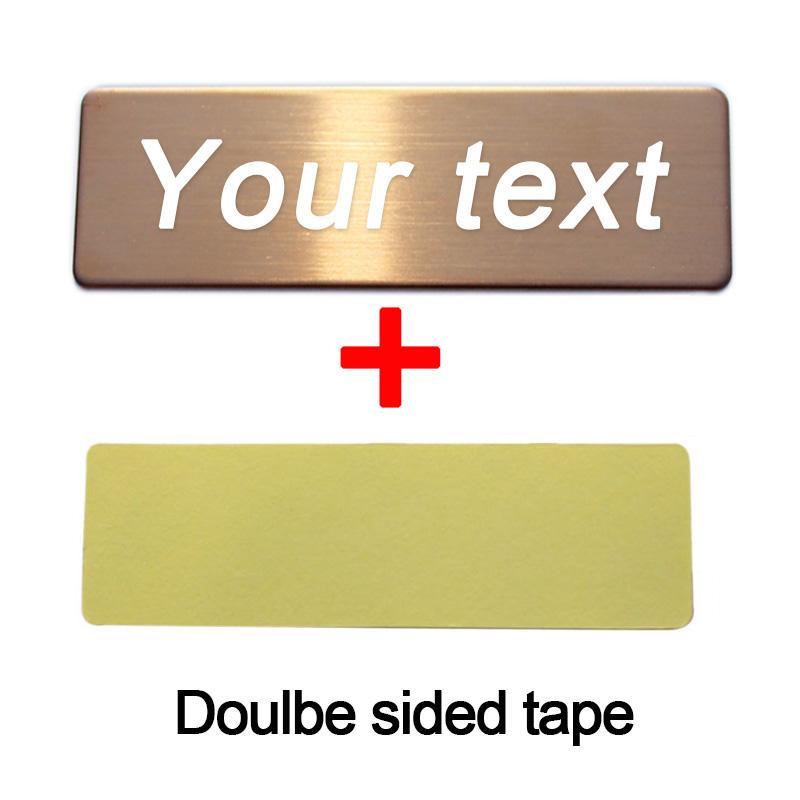 60X20 70x20 70x25mm Broches Personalizáveis Alfinete Texto Gravado Personalizado Logotipo Placa de Identificação de Negócios Etiqueta de Metal Crachás com Nome Personalizados