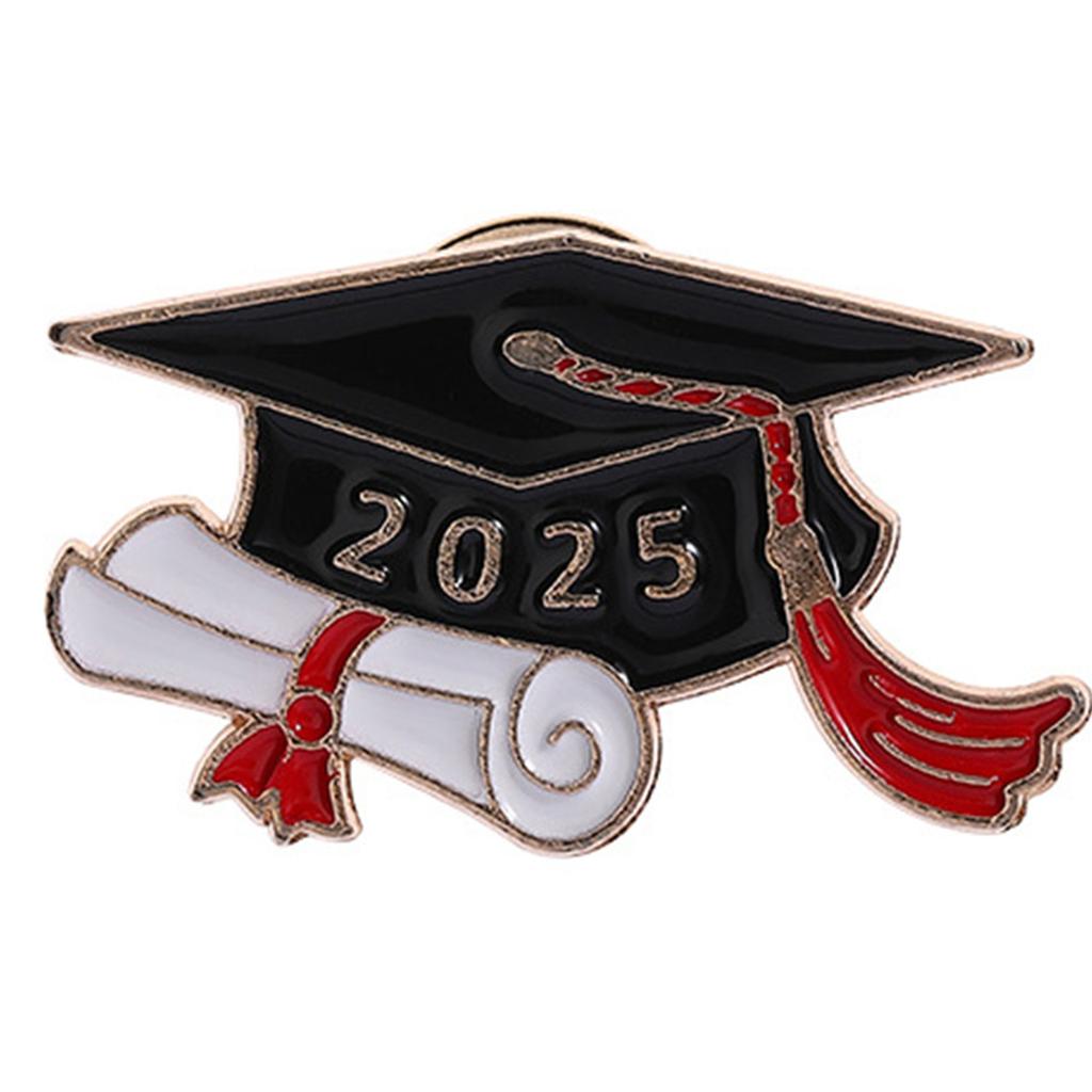 Graduation Cap Brooch Set Elegant Alloy Hat Lapel Pins Graduation Hat Pin For 2025 Graduate Women Celebrations