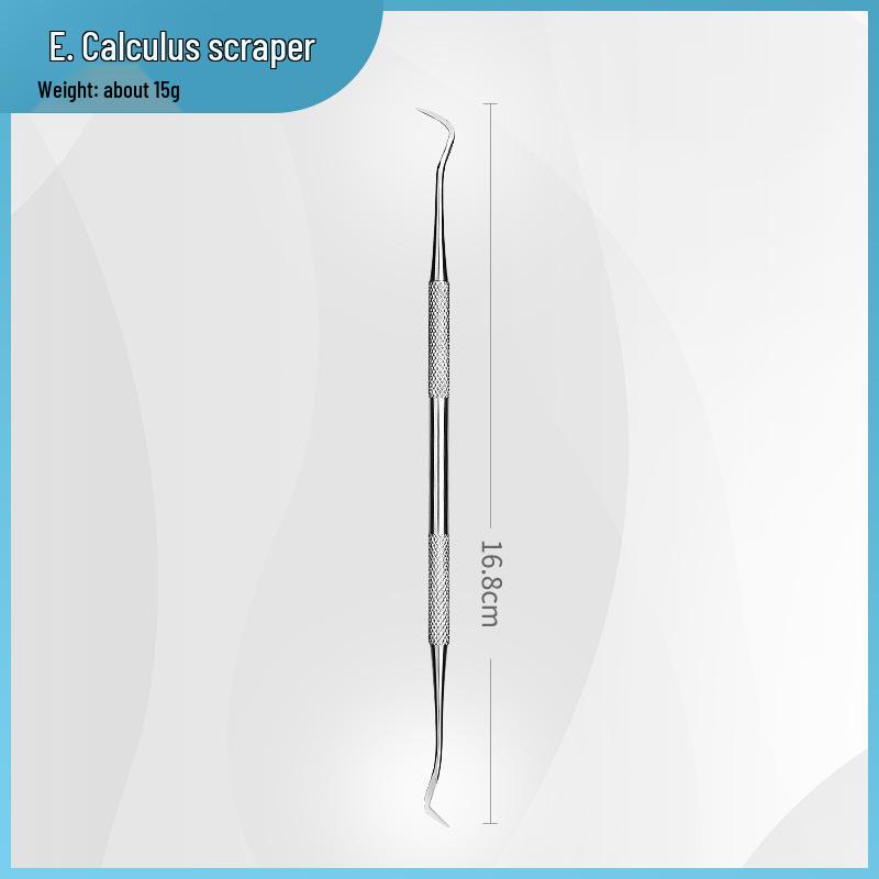 Dentist Tools Set: Stainless Steel Double-Ended Probe, Mouth Mirror, and Teeth Cleaning Kit