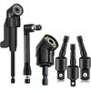Flexible Drill Bit Extension 6Pcs 105° & 90° Right Angle Adapter, 1/4 3/8 1/2" Impact Socket Set, 360° Rotatable Shaft Extension