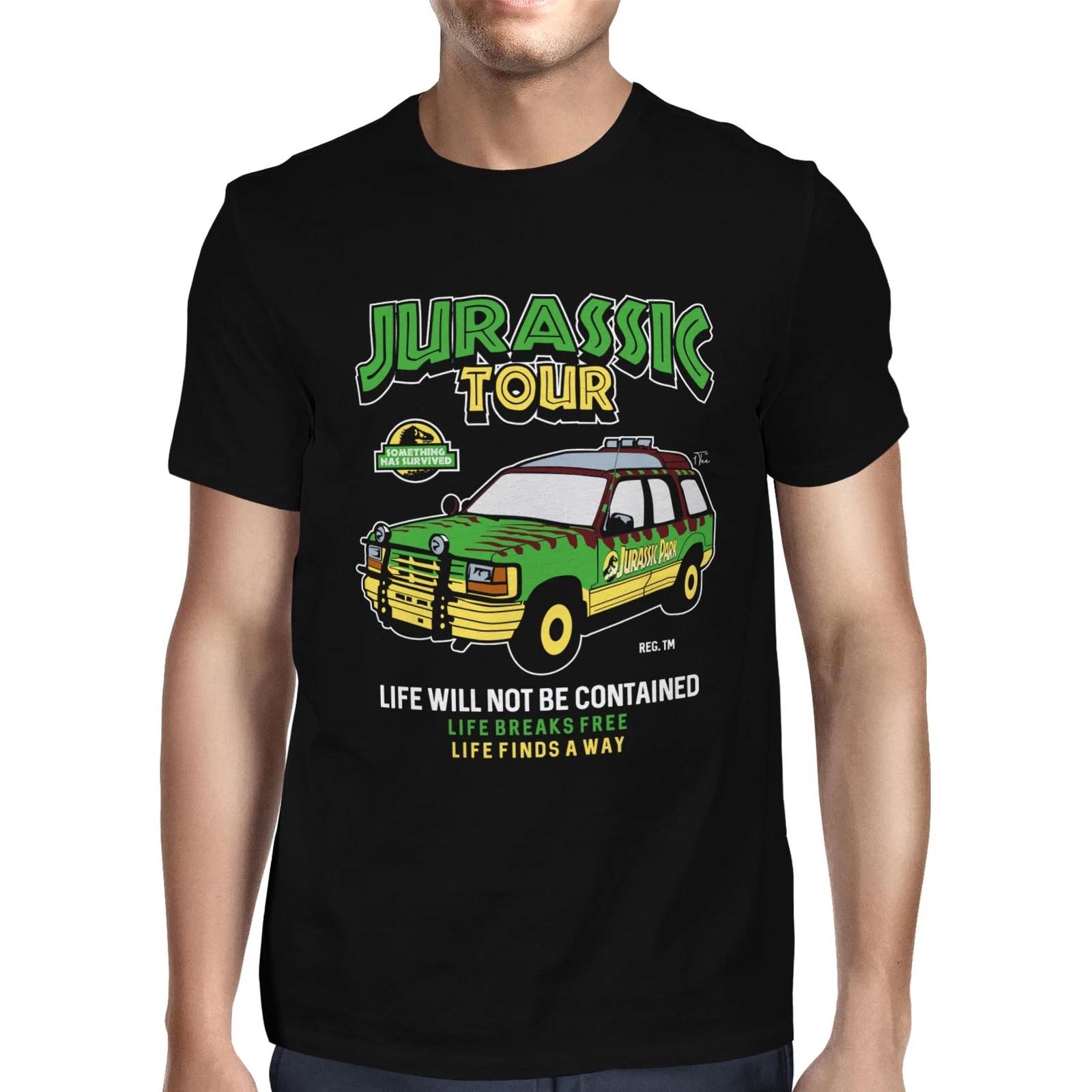 1Tee Mens Jurassic Tour Car T-Shirt M