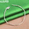 925 Sterling Silver Delicate Snake Bone Bead Bracelet - Charming Gift Jewelry