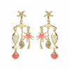 Bohemian Metal Shell Starfish Drop Earrings for Women Lady Ocean Beach Style Dangle Earrings Vacation Party Jewelry Accessories