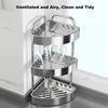 Kitchen Shelves Stainless Steel Kitchen Countertop Corner Storage Organizer Multi-layer Spice Triangular Storage Rack