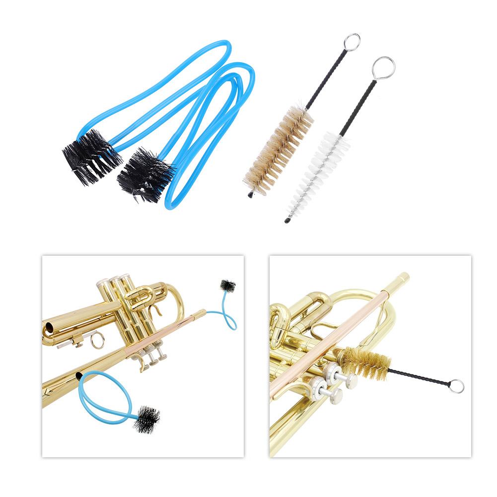 Trumpet Trombone Tuba Horn Cleaning Set Kit Tool with Cleaning Cloth Brush Gloves