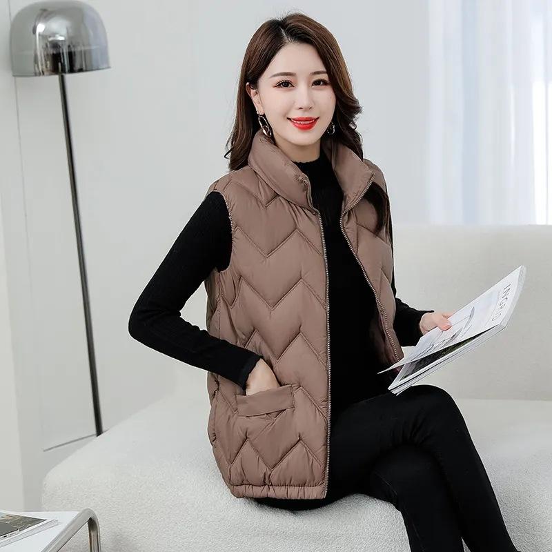 Autumn/Winter Fashionable Loose-Fit Thin Cotton Vest For Women Warm Cotton-Padded Shoulder Jacket Ideal For Cold Weather Scenari