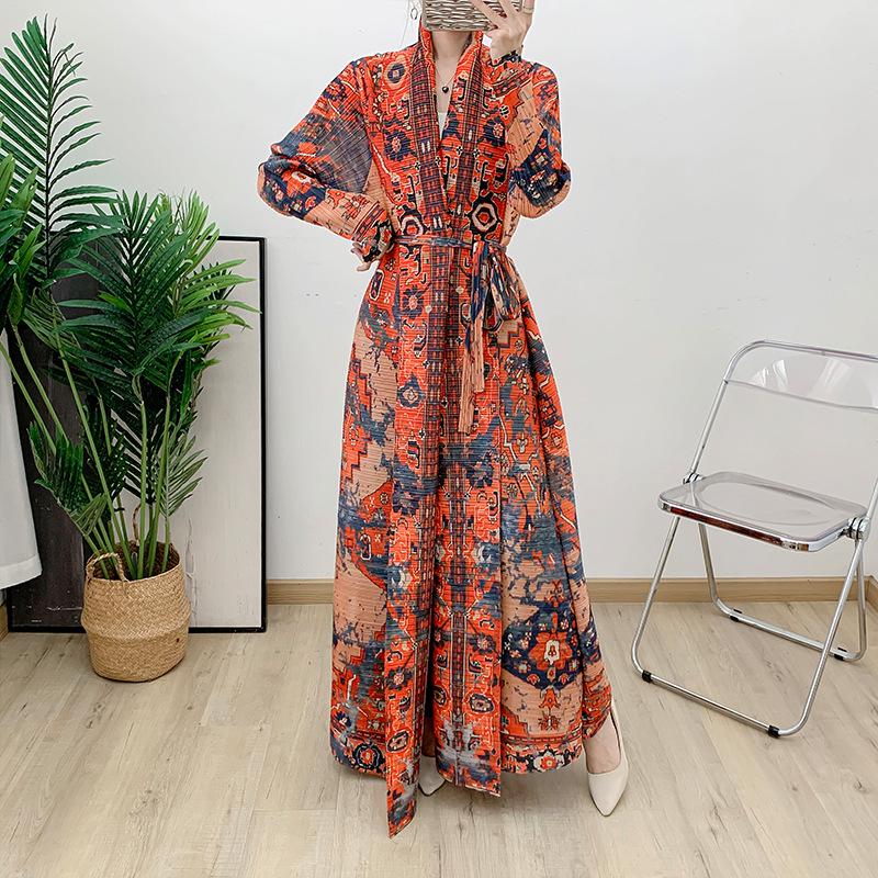 2024 Middle East Women’s Long Printed Robe Dress
