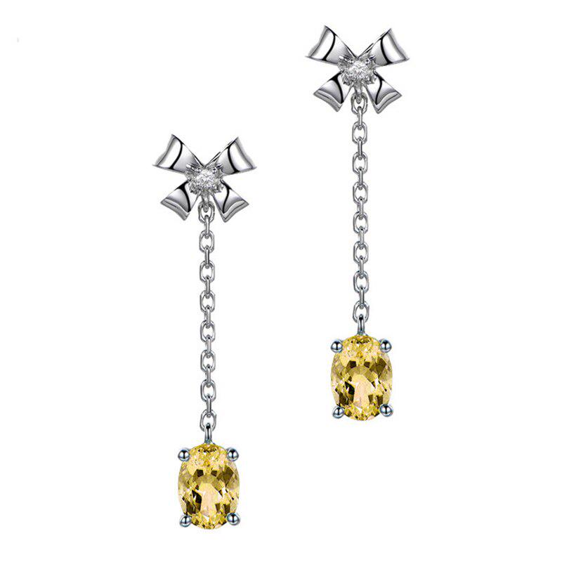 

Женские серёжки с камнями жёлтый