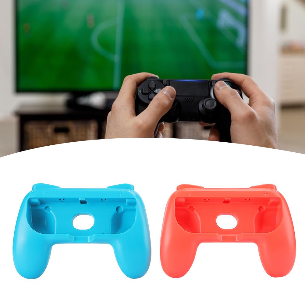 Ergonomic Games Handle Grips Antiwear Controller Protective Cover Replacement Gamepad Accessory(Red Blue 2pcs )