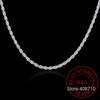 4mm Twisted Chain 925 Sterling Silver Necklace Pendant for Women Men Vintage Jewelry Hot Sale