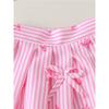  22/5000 Girls' Fashionable Two-piece Summer Children's Sweet Striped Top + Pleated Skirt Set