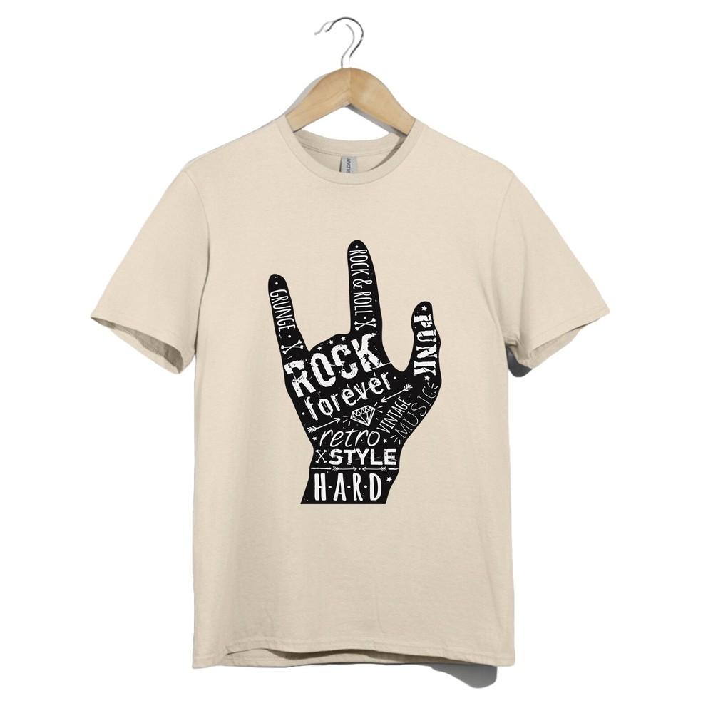 

Rock Forever Hand Sign T-Shirt Punk Grunge Retro Music Style Unisex Graphic Tee XL