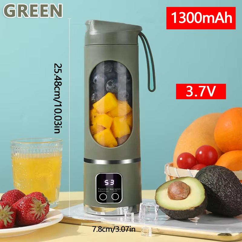 Digital Display Juicer Cup Portable Charging One Button Start Smart Mini Juicer Blender for Home Travel Office Outdoor Use