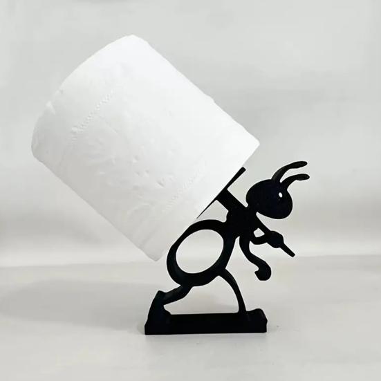2Pcs/Set Ant Toilet Roll Paper Holder 3D Printed Free Standing Wheelbarrow Ant Toilet Paper Holder Paper Towel Roll Dispenser Storage Rack