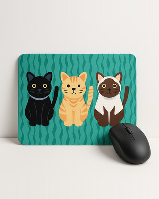 Vícebarevné roztomilé kreslené kočky gumová protiskluzová podložka pod myš pro herní notebook