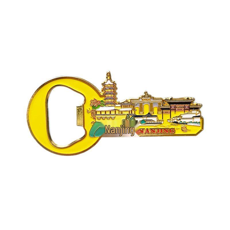 Deschizător de sticle metalic și magnet de frigider suvenir Nanjing Cultural