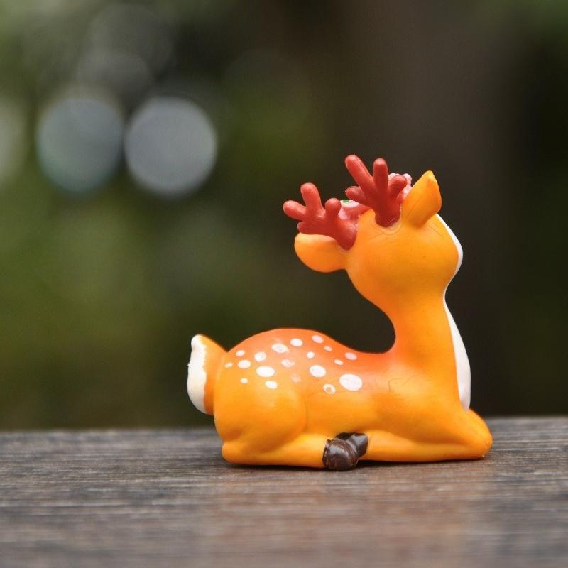 Neues Wildtier Kleines Sikawild Modell Ornamente Kleiner Rehkitz Fee Garten Miniatur Zubehör Dekor Actionfigur Figur Spielzeug