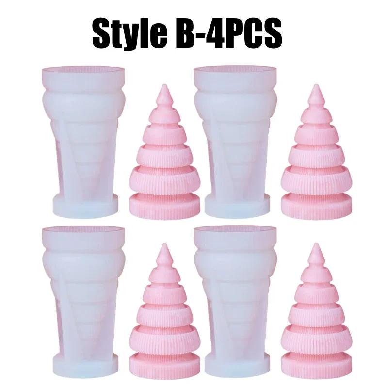 1-4PCS Christmas Tree Aroma Candle Silicone Mold DIY Plaster Wax Craft Holiday Decorations Handmade Supplies Making Kits