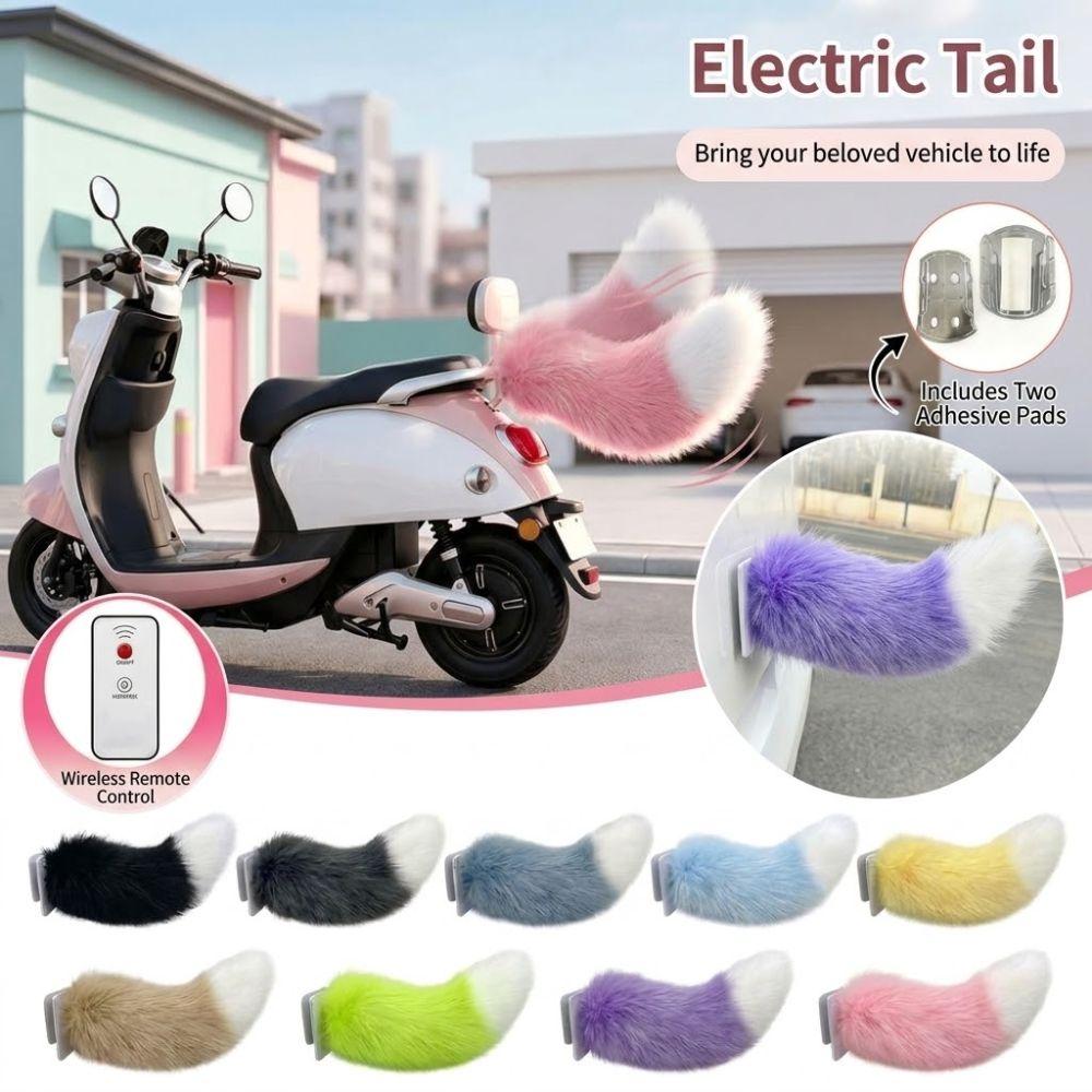 Ornamento soffice per coda di moto/auto, con coda mobile che scodinzola, ricaricabile, per tutti i veicoli