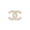 Chanel Doppel-C-Logo-Form Strass-Steckerohrringe Damen Gold