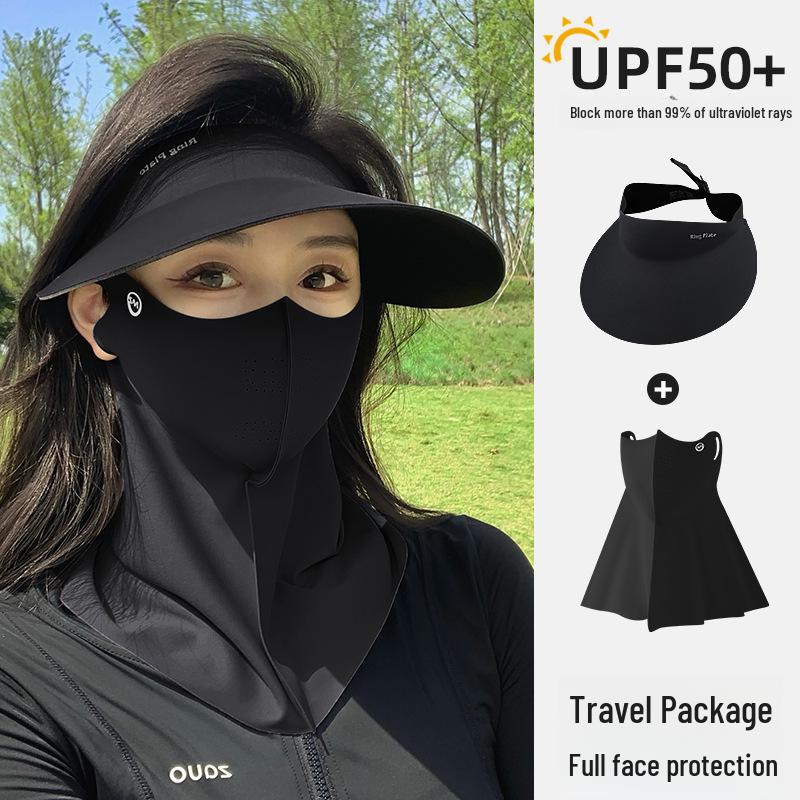 Women's Seamless Sun Protection Hat: Large Brim, Hollow Top for Cycling In Spring and Summer